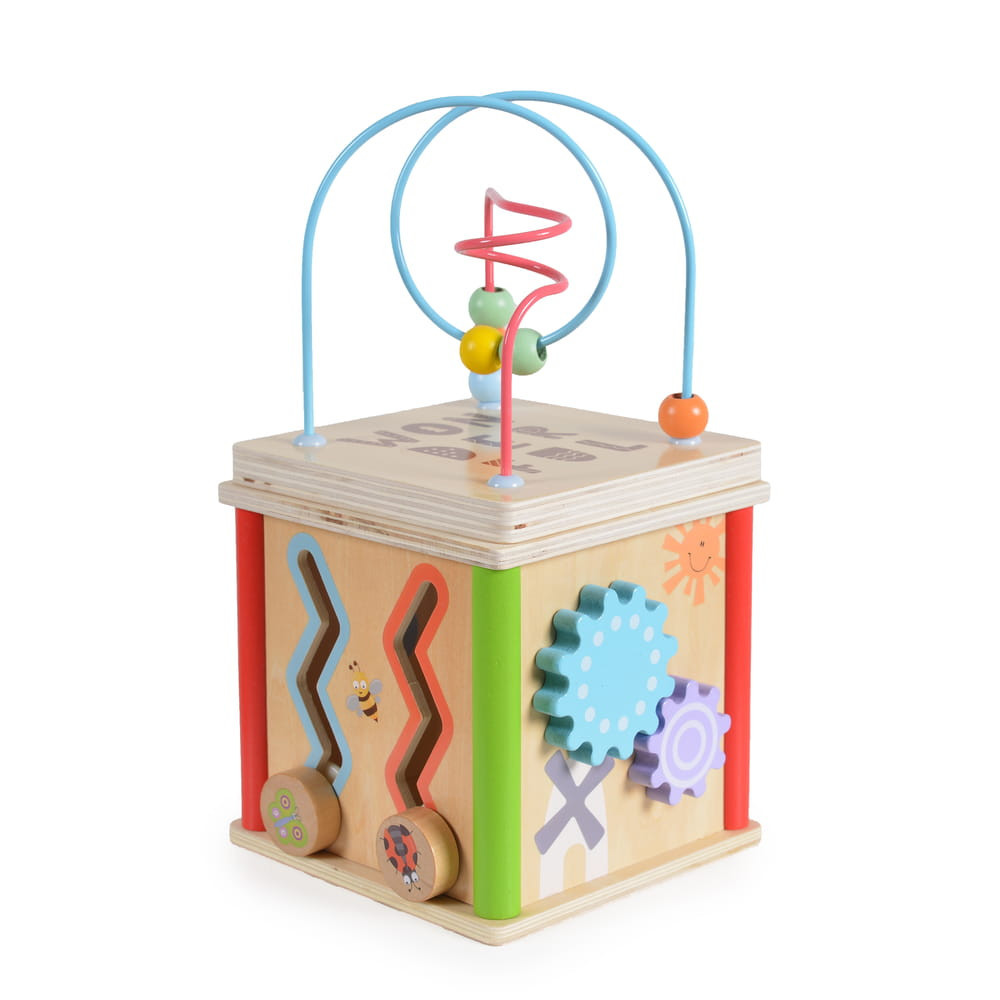 Moni Toys Fajáték fa activity kocka órás
