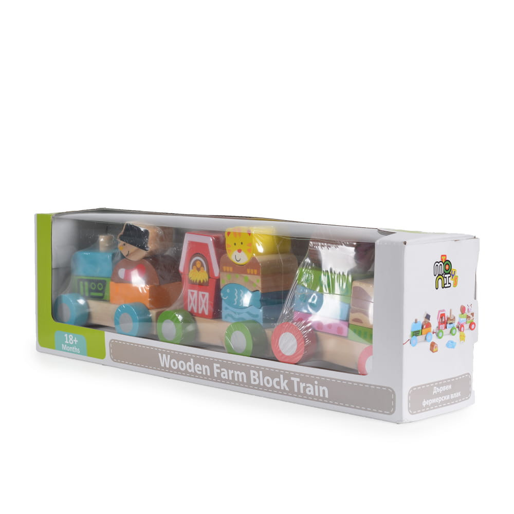 Moni Toys Fa kisvonat állatos 39 cm
