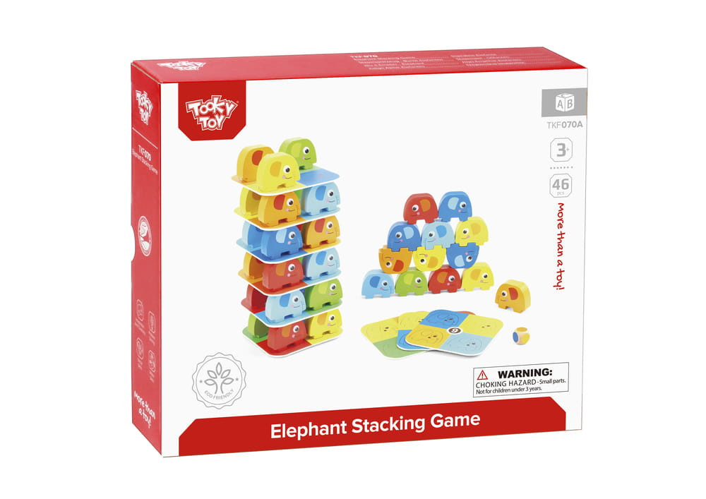 Tooky Toy 46 db-os egymásra rakható ELEFÁNTOK