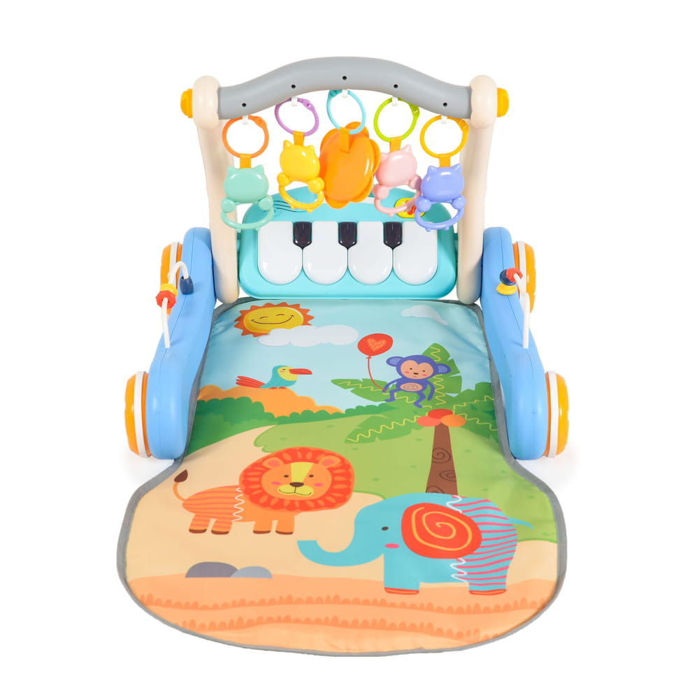 MONI MUSIC WALKER 2in1 járássegítő+játszószőnyeg KÉK – babatermék