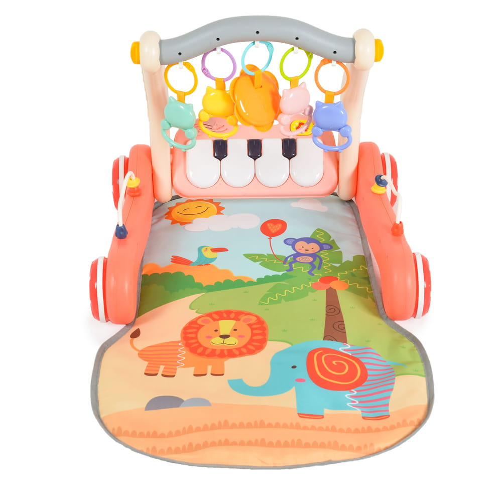 MONI MUSIC WALKER 2in1 járássegítő+játszószőnyeg PINK – babatermék
