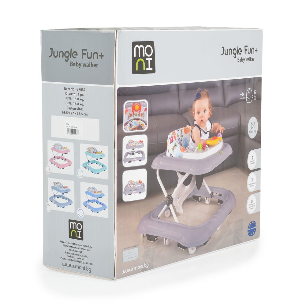 Moni JUNGLE FUN+ bébikomp, színes dobozban KÉK