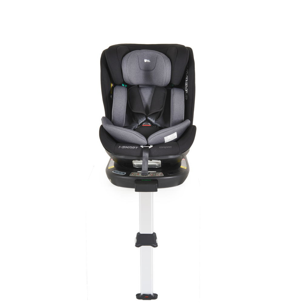 I-SMART autós ülés 40-150cm, I-SIZE támasztóláb, oldalvédelem, ISOFIX, okosgomb SZÜRKE