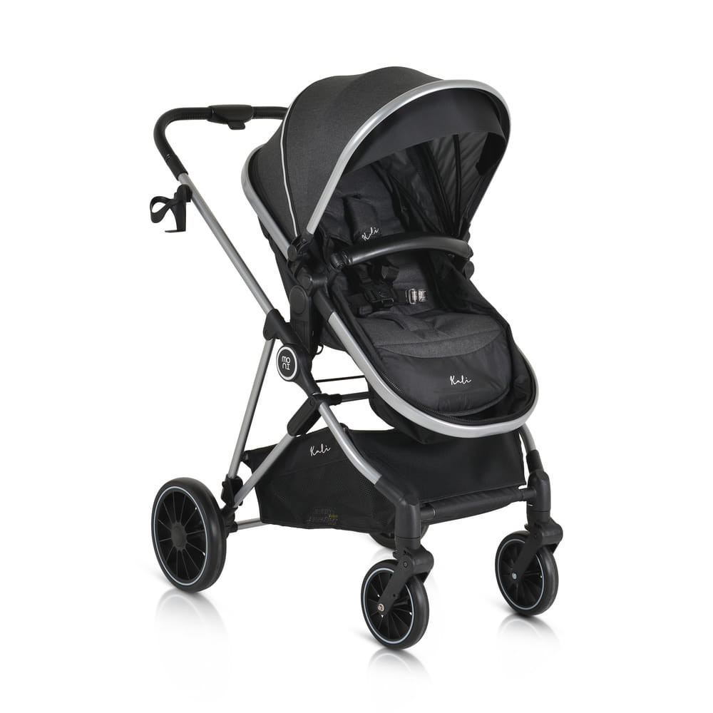 Moni KALI babakocsi 2in1 lapra csukható, megfordítható+táska FEKETE