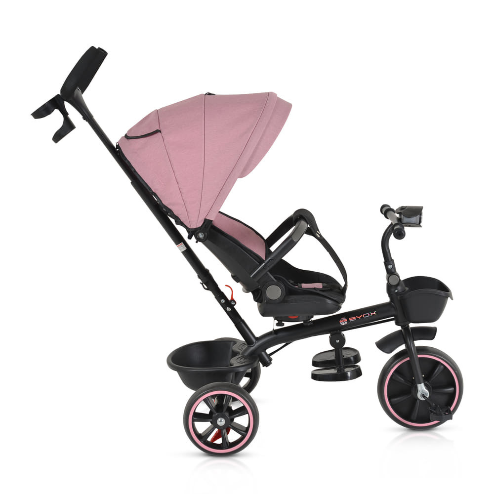 BYOX SUMMER tricikli szülőkaros, zenél, játék tartókkal PINK