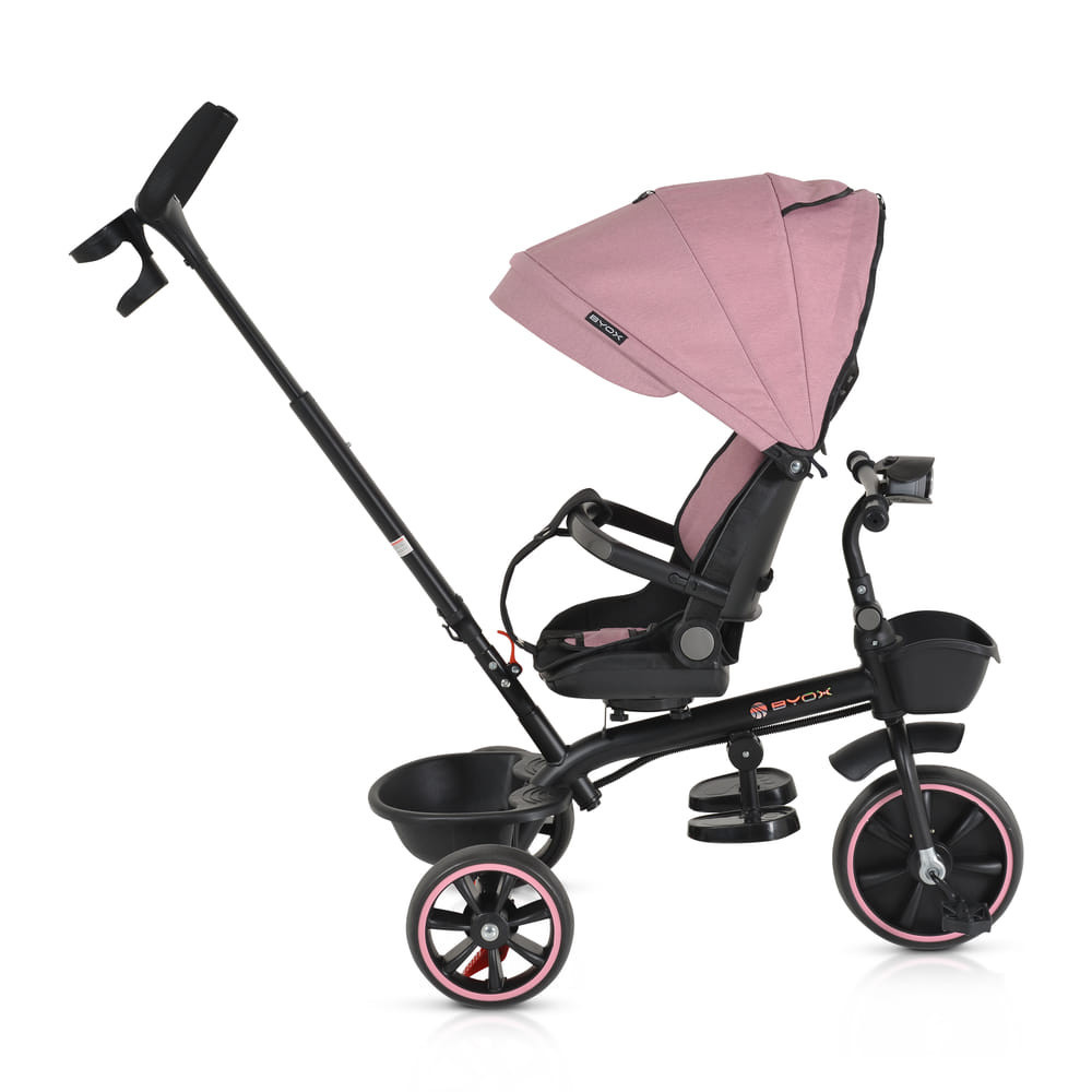 BYOX SUMMER tricikli szülőkaros, zenél, játék tartókkal PINK