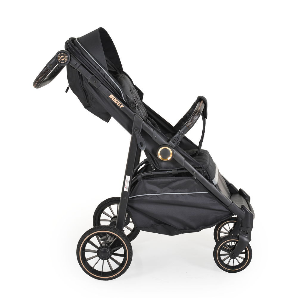 Moni BUGGY babakocsi lapracsukható, nagy kerekek, könnyű FEKETE
