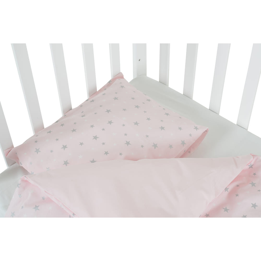 Moni Nook 3 részes bébi ágynemű huzat garnitúra PINK CSILLAG
