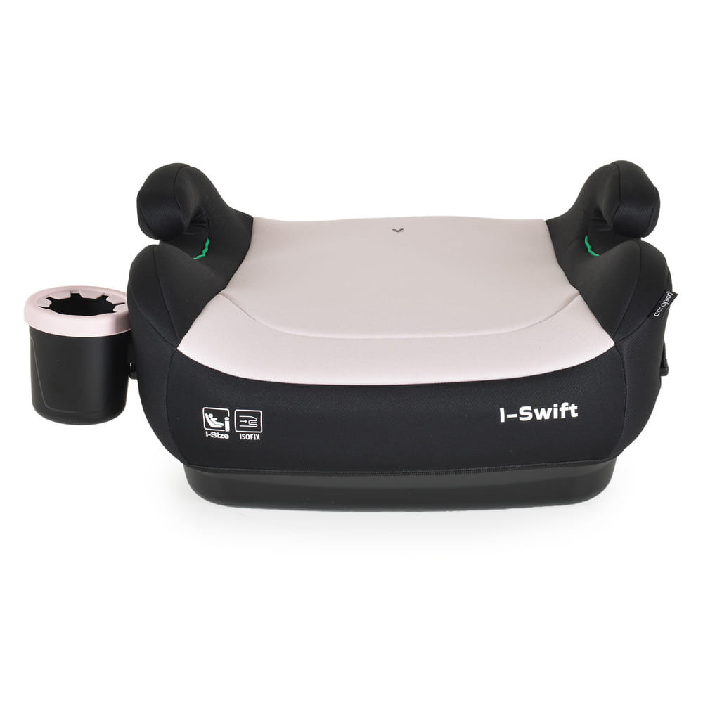 Moni I-SWIFT ülésemelő pohártartóval 125-150cm I-SIZE és ISOFIX PINK – ülésmagasító