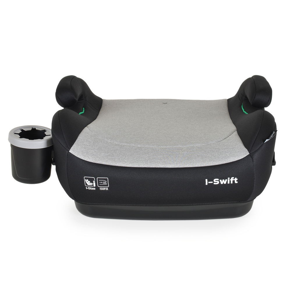 Moni I-SWIFT ülésemelő pohártartóval 125-150cm I-SIZE és ISOFIX SZÜRKE – ülésmagasító
