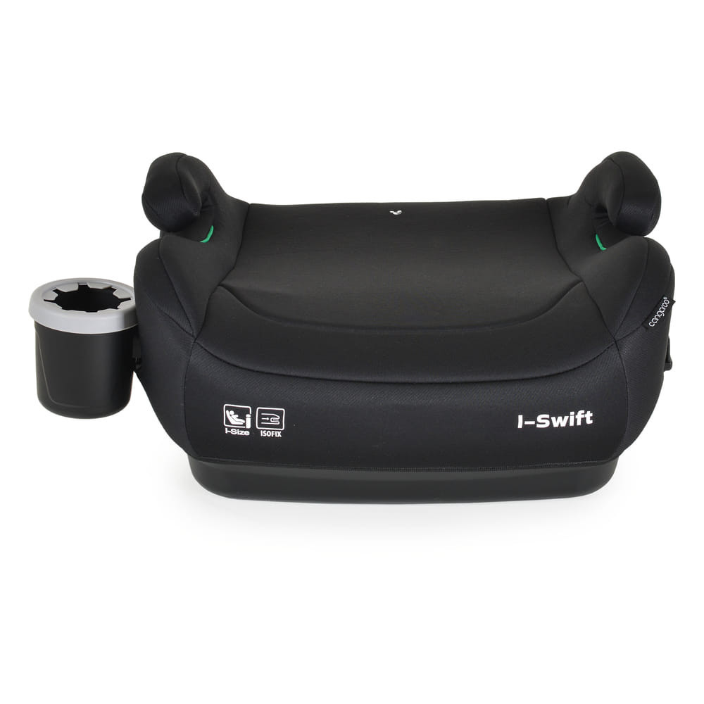 Moni I-SWIFT ülésemelő pohártartóval 125-150cm I-SIZE és ISOFIX FEKETE – ülésmagasító