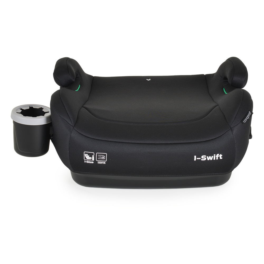 Moni I-SWIFT ülésemelő pohártartóval 125-150cm I-SIZE és ISOFIX FEKETE – ülésmagasító