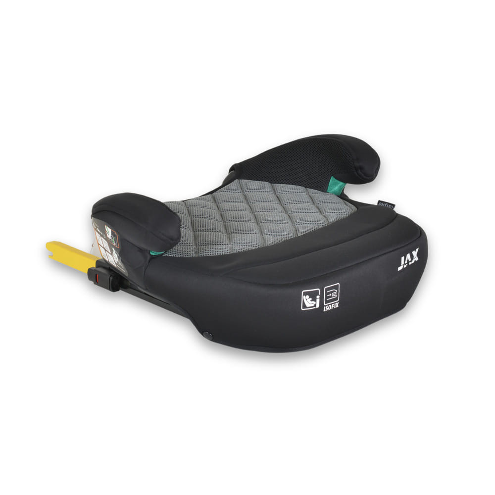 Moni JAX autós ülésmagasító háttámlával 125-150cm rögzítő hevederrel, ISOFIX SZÜRKE – ülésmagasító