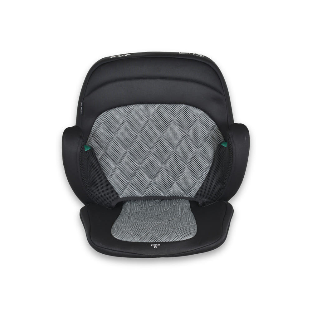 Moni JAX autós ülésmagasító háttámlával 125-150cm rögzítő hevederrel, ISOFIX SZÜRKE – ülésmagasító