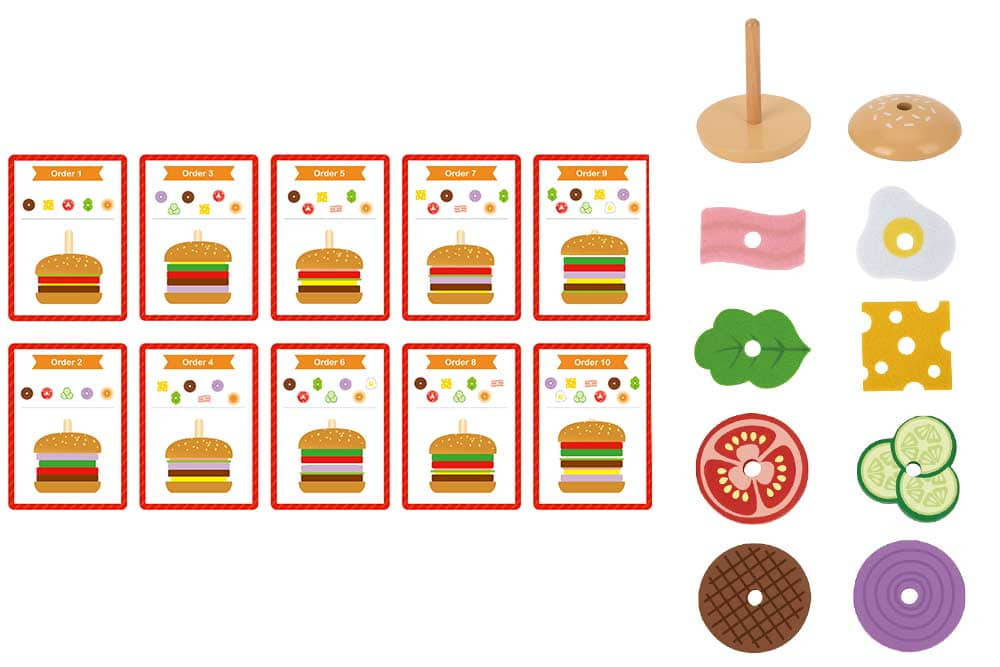 TOOKY Toy fa hamburger készítő szett