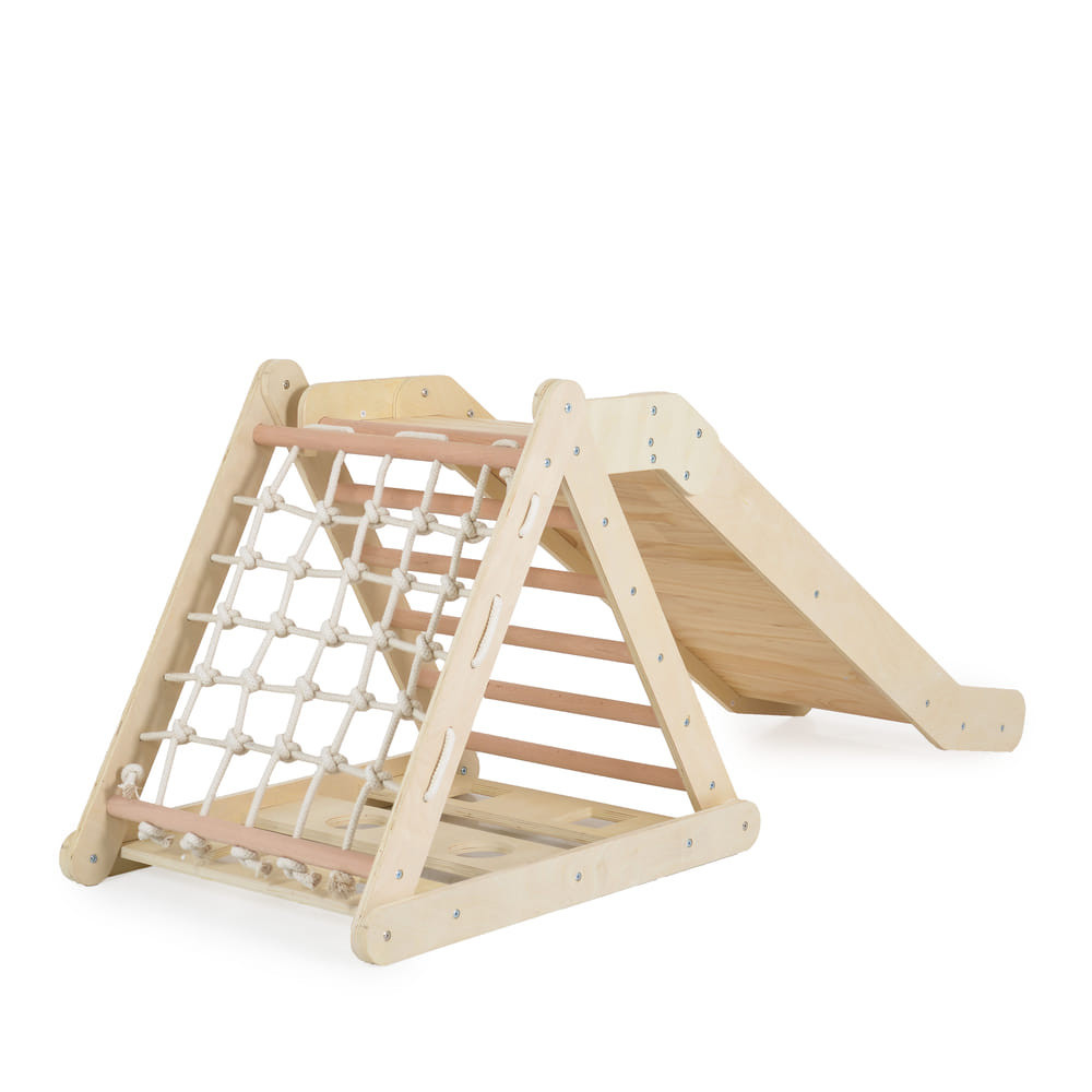 Moni PIKLER 3in1 fa MÁSZÓKA és CSÚSZDA Montessori 155*57cm NATUR – gyermekjáték