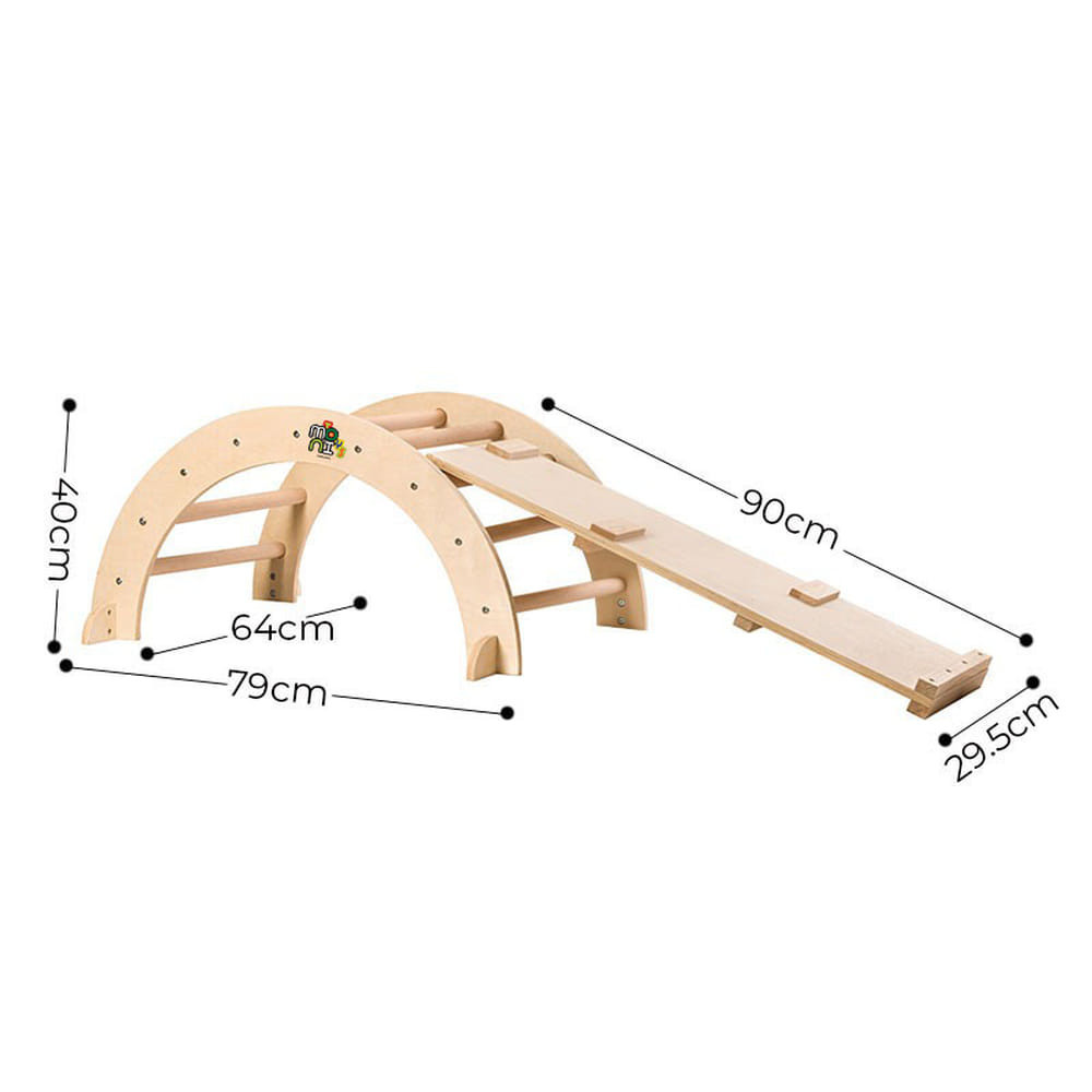 MoniPIKLER fa MÁSZÓHÍD rámpával Montessori 79*40cm+92cm rámpa NATUR – gyermekjáték