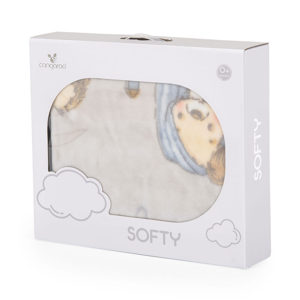 CANGAROO TAKARÓ Softy 110x140cm Lovely day SZÜRKE – babatermék