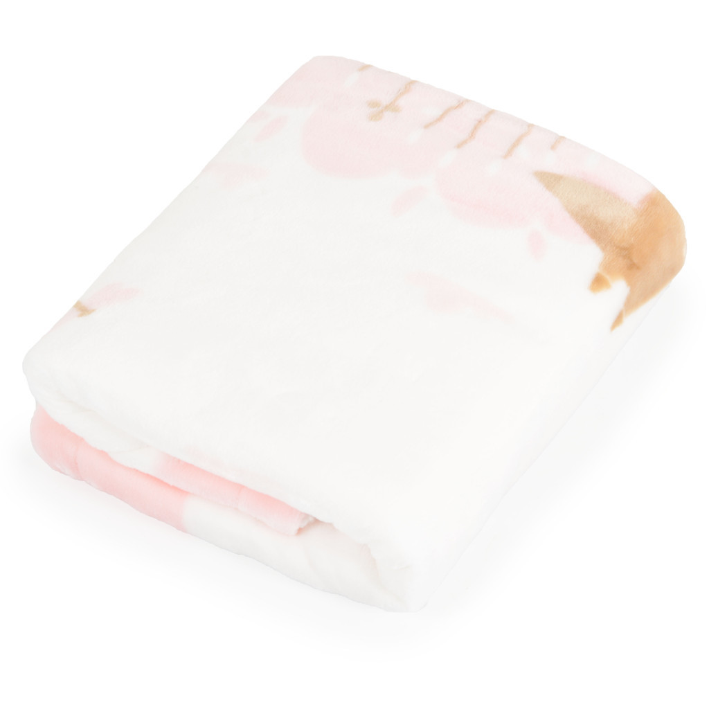 Cangaroo Baba takaró LITTLE FRIENDS 80x110 cm erdei állatos PINK – babatermék