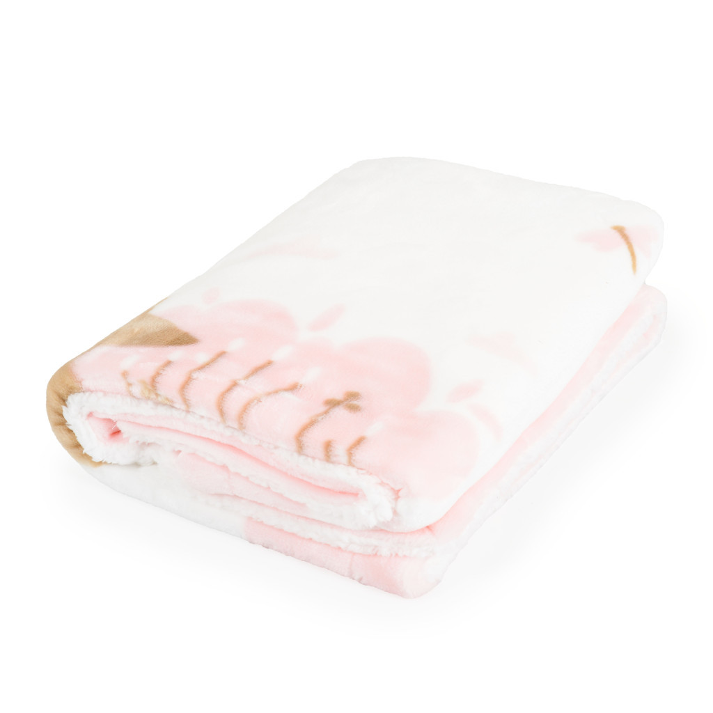 Cangaroo Baba takaró LITTLE FRIENDS 80x110 cm erdei állatos PINK – babatermék