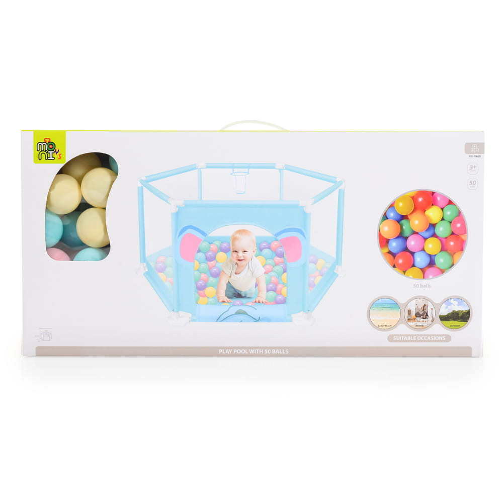 CANGAROO Labdamedence 146cm 50 labdával KÉK – játszószőnyeg 5. kép
