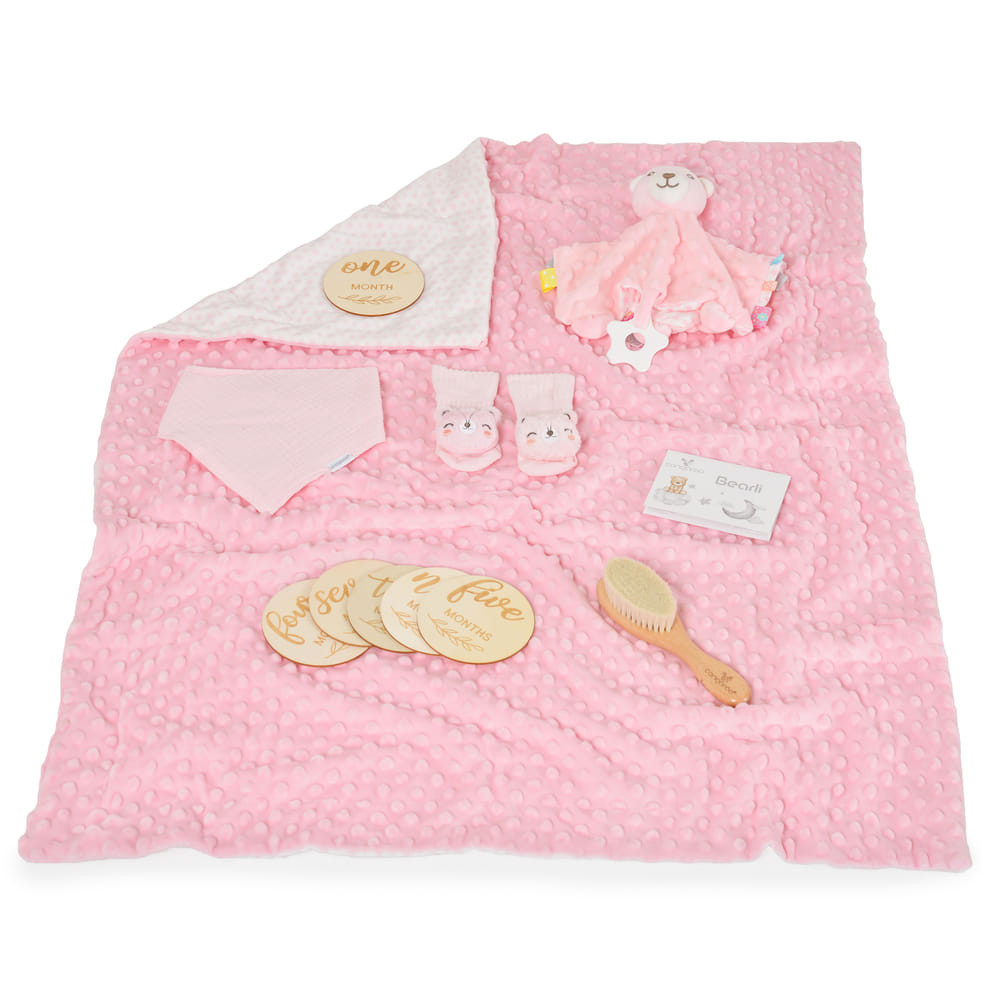 Cangaroo BEARLI ajándékszett takaró, játék, zokni 6in1 PINK – babatermék