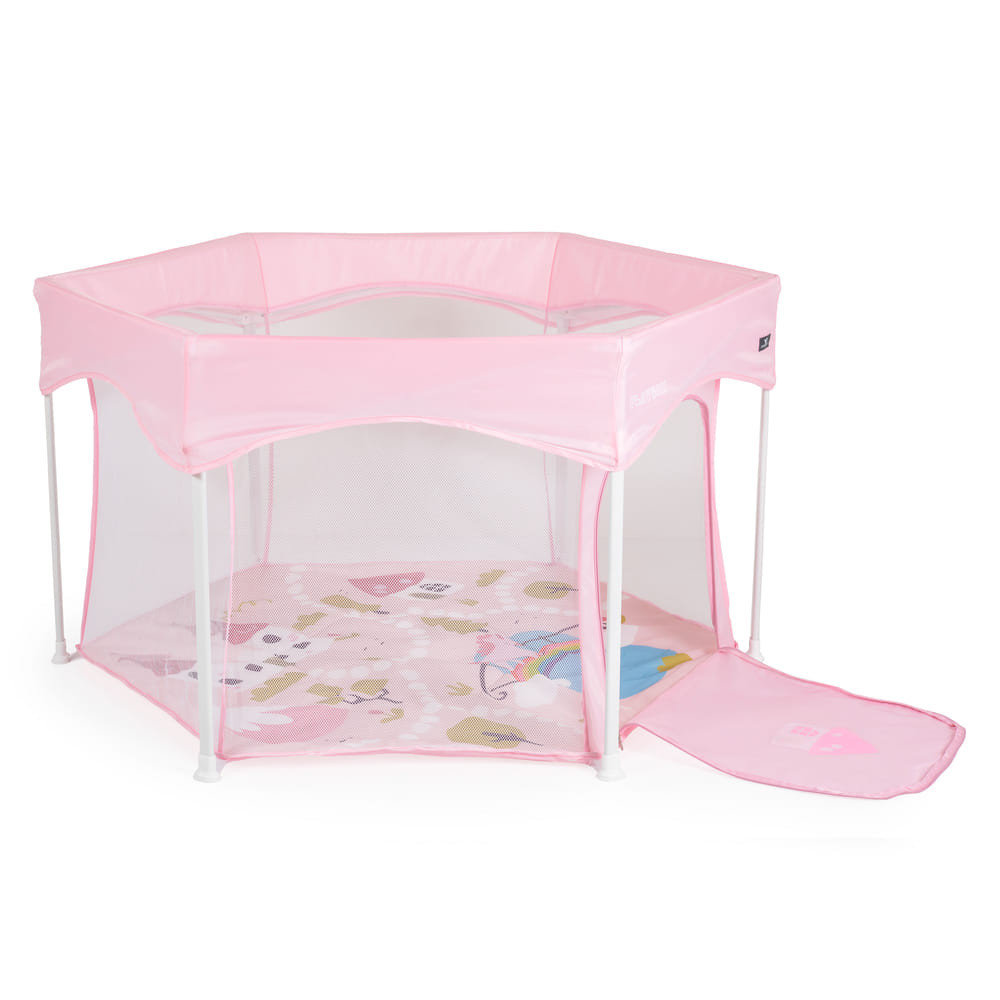 PLAYBOX utazó járóka 6szögletű PINK