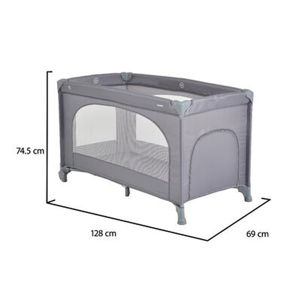 MONI UNO utazóágy1 szintes zippes kibújóval SZÜRKE