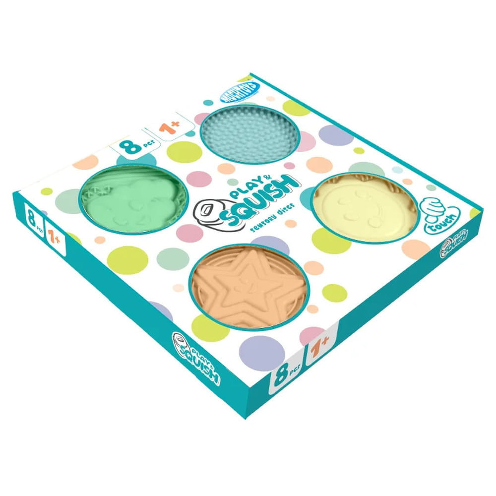 MOCHTOYS Play&Squish szenzorikus szőnyeg -kerek tapilapok 8db PASZTELL – játszószőnyeg