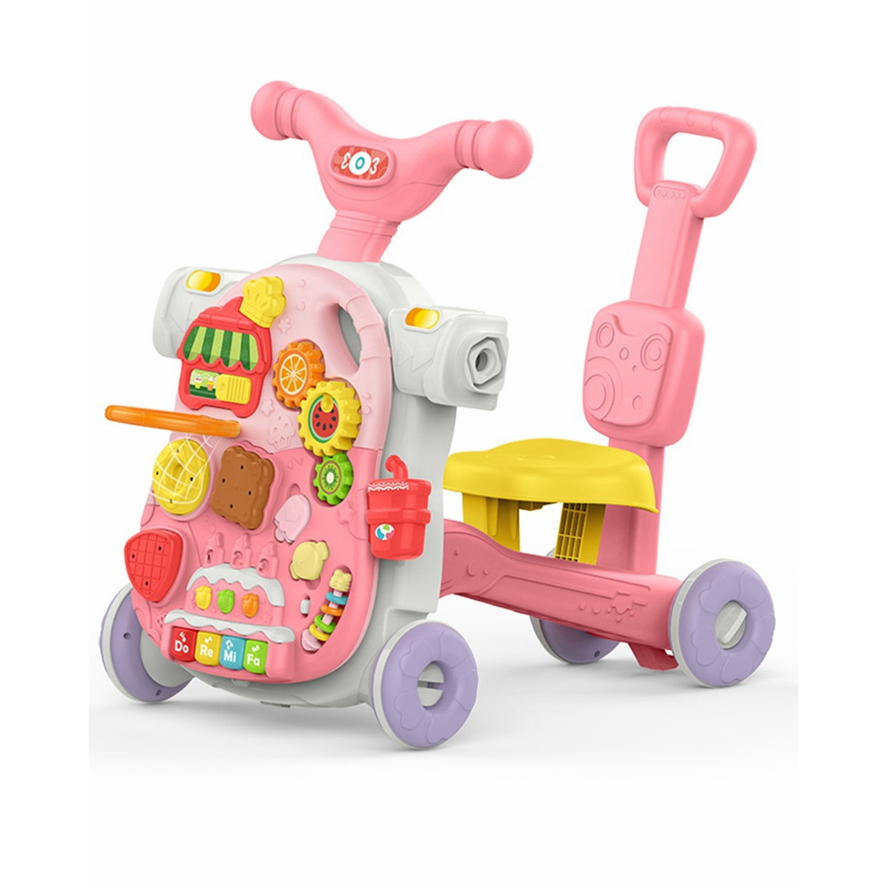 Kikkaboo készségfejlesztõ járássegítõ és asztal 4az1-ben Sweet Escape pink – babatermék