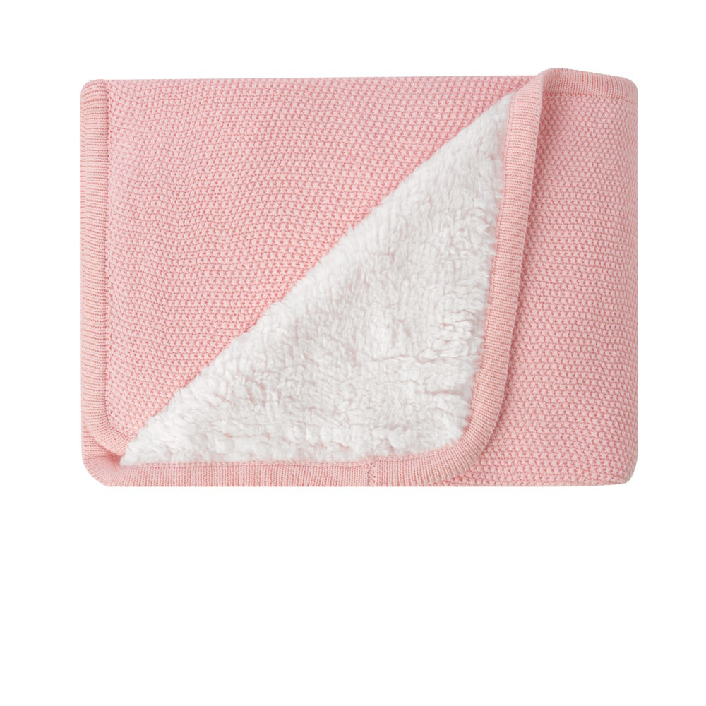 Kikkaboo takaró prémium pamut/sherpa kétoldalas 75x100cm Dream Big melange pink – babatermék