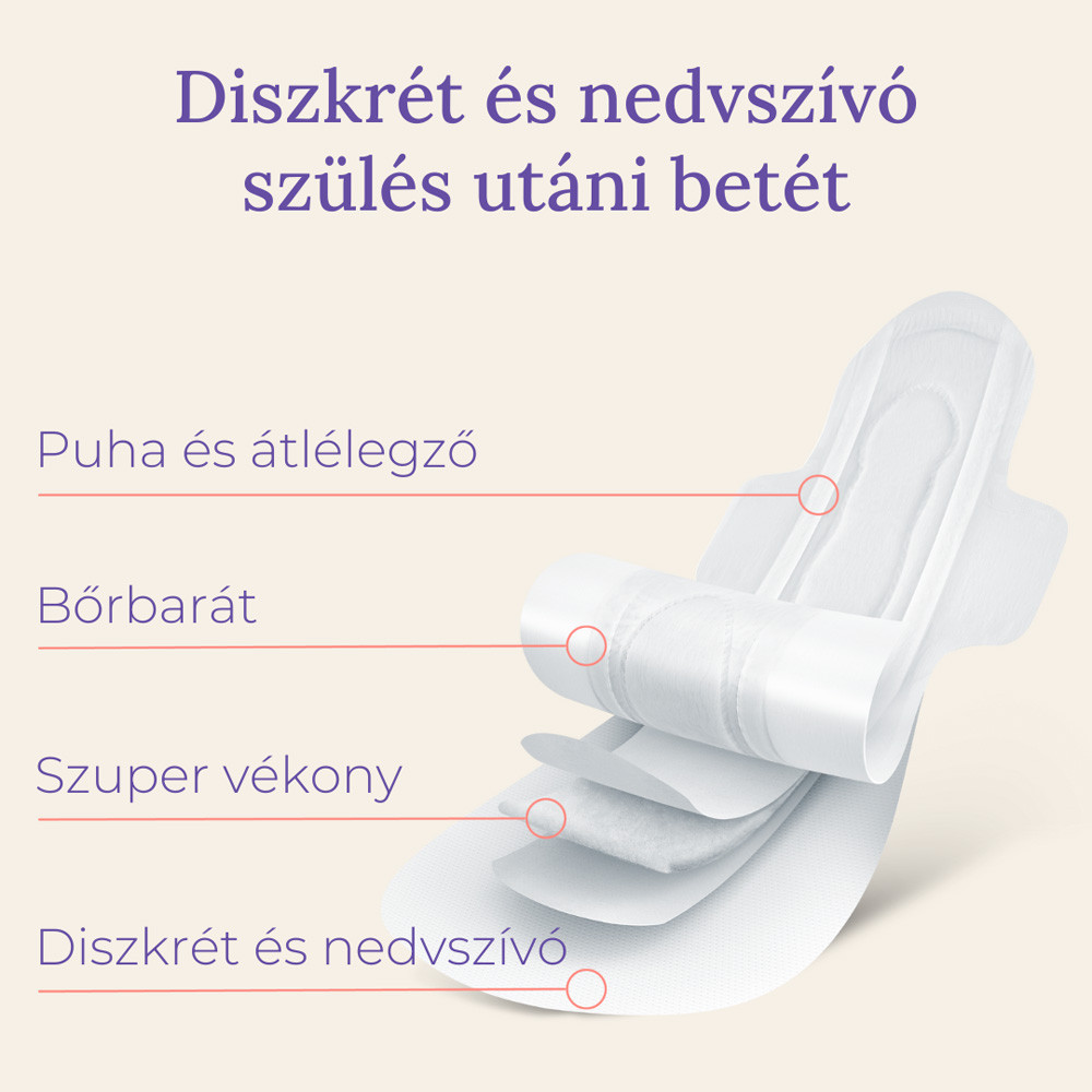 Lansinoh egészségügyi betét szülés utáni diszkrét és nedvszívó 2.héttõl egyesével csomagolt 12db