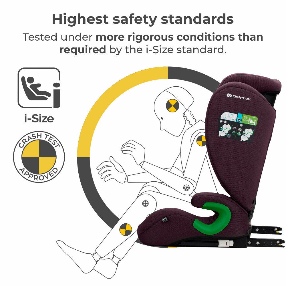 Kinderkraft gyerekülés Junior Fix 2 i-Size Isofix 100-150cm cherry – autósülés