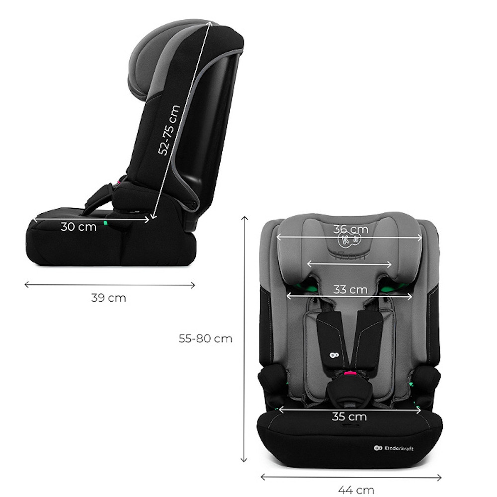 Kinderkraft gyerekülés ülésmagasító I-COMFY i-Size 76-150cm sötétszürke