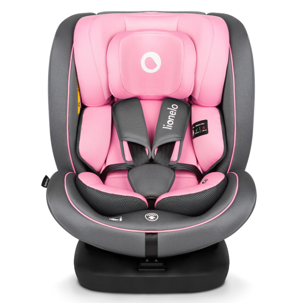 Lionelo gyerekülés Bastiaan i-Size Isofix 360 fok 40-150 cm pink-szürke