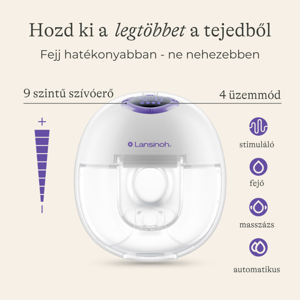 Lansinoh hordható mellszívó 4 fázisú egyes Soothies regeneráló mellpárnával szettben