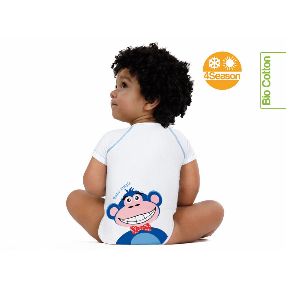 J Bimbi kombidressz 0-36 hó biopamut 4 Seasons Jungle Monkey 10853 – babatermék