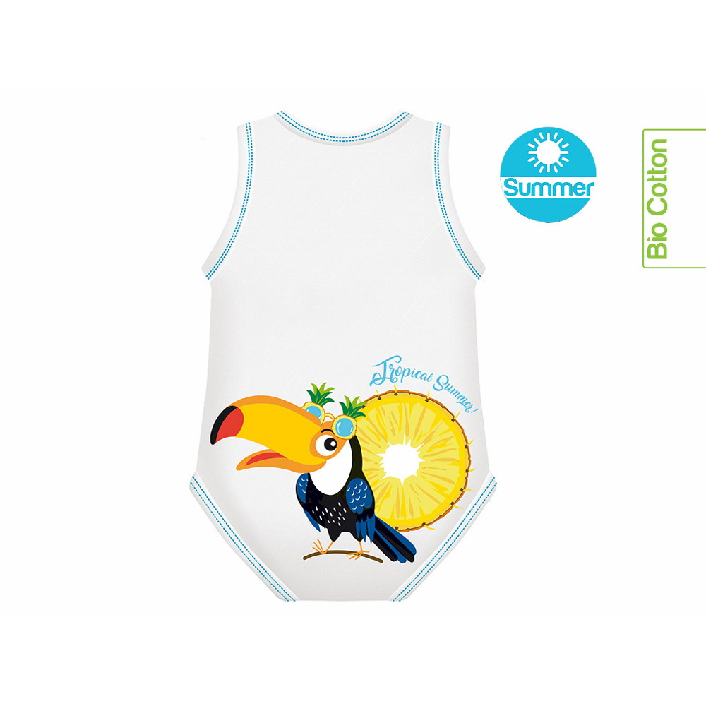 J Bimbi kombidressz 0-36 hó biopamut Summer Tropical Toucan 10864 – babatermék
