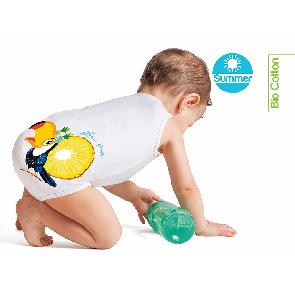 J Bimbi kombidressz 0-36 hó biopamut Summer Tropical Toucan 10864 – babatermék