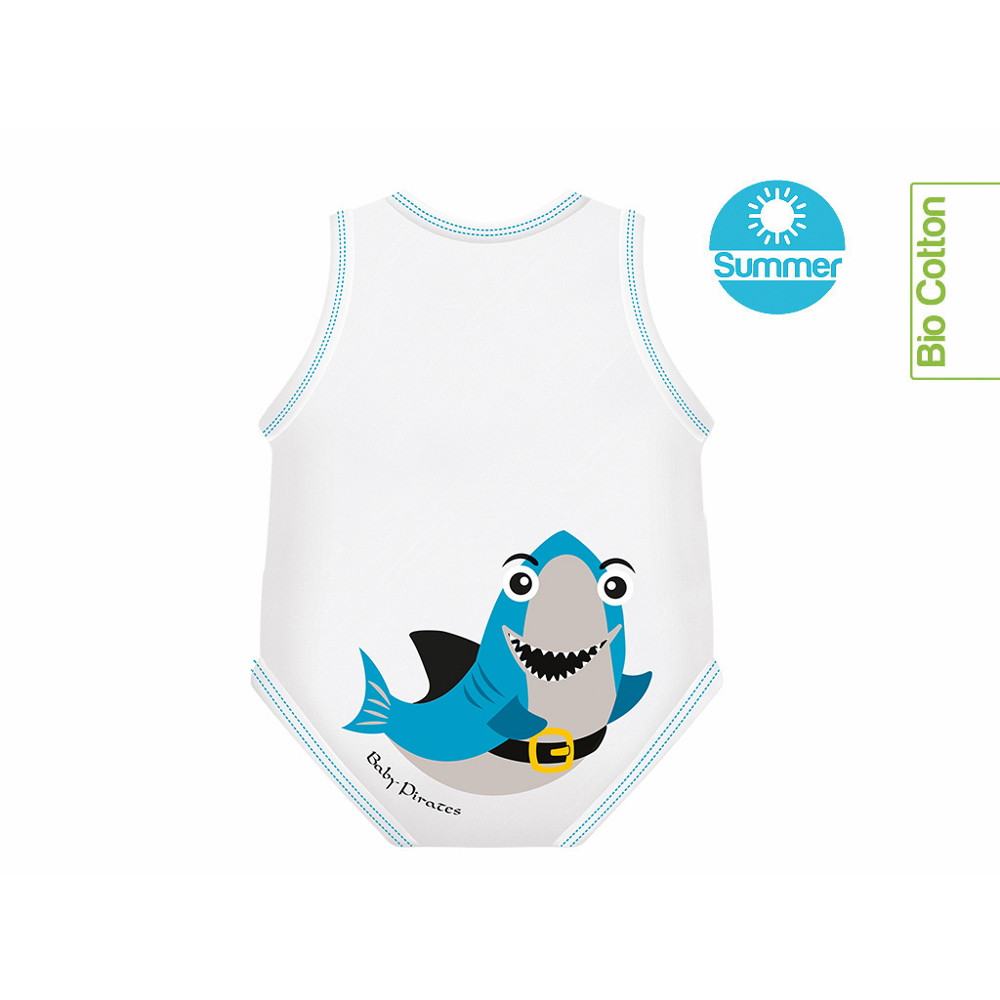 J Bimbi kombidressz 0-36 hó biopamut Summer Sealife Blue Fish 10869 – babatermék