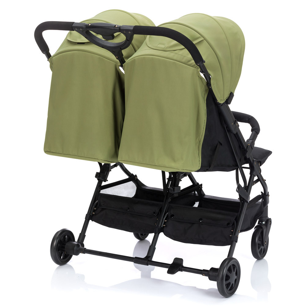 Fill Twin ikerbabakocsi fekete-zöld YD209T – babakocsi