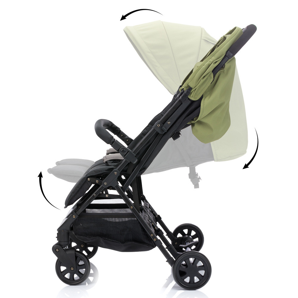 Fill Twin ikerbabakocsi fekete-zöld YD209T – babakocsi