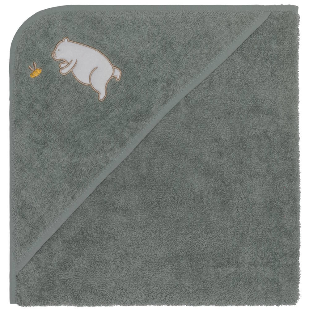Fillikid kapucnis törölközõ 75x75 maci zöld 1032-54