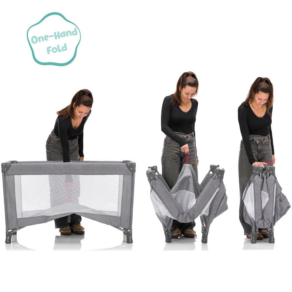 Fillikid utazóágy Milano 120x60cm szürke 4067-17