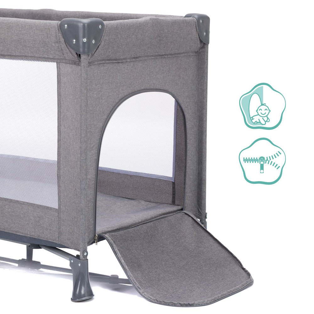 Fillikid utazóágy Milano 120x60cm szürke 4067-17