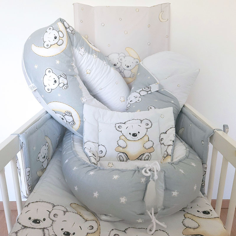 DOMBABY Babafészek 50x75cm SZÜRKE CSILLAGOS