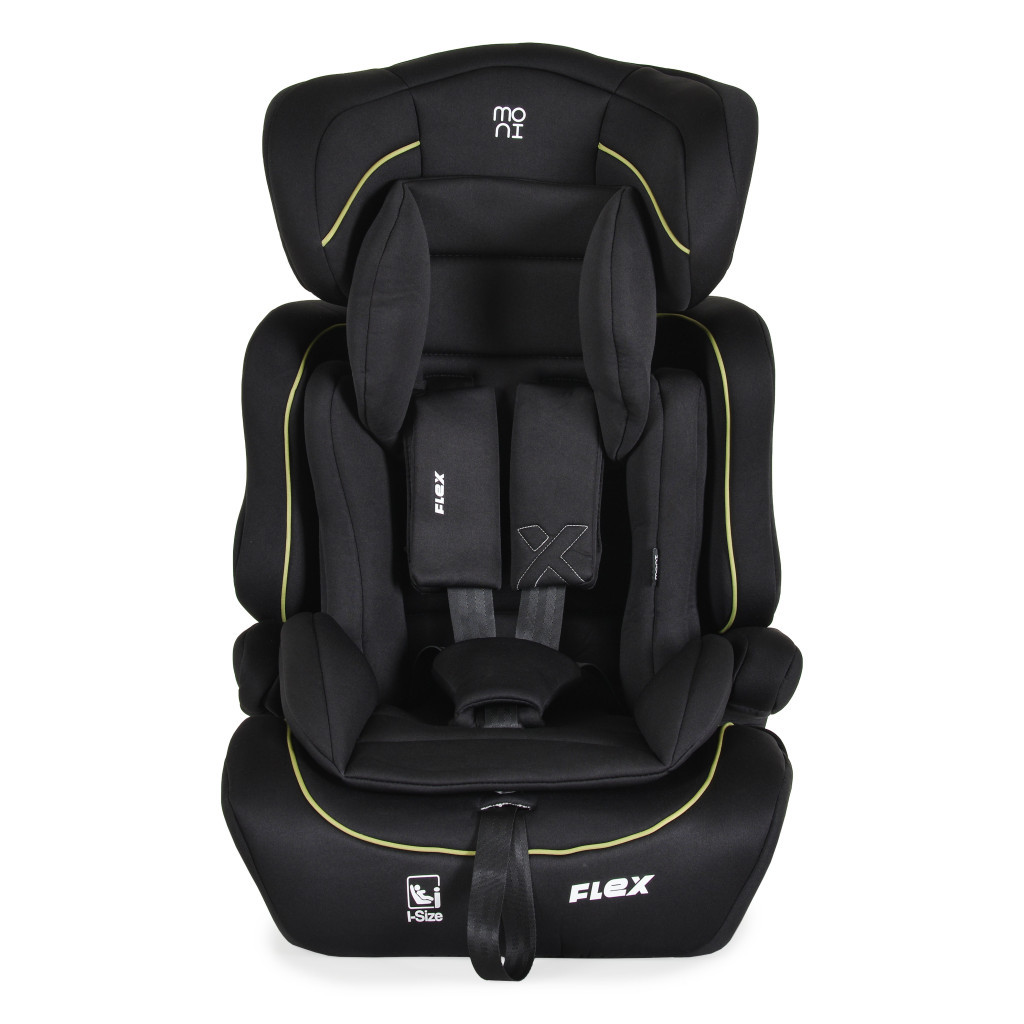 Moni FLEX autós ülés 76-150cm FEKETE/ZÖLD díszcsík