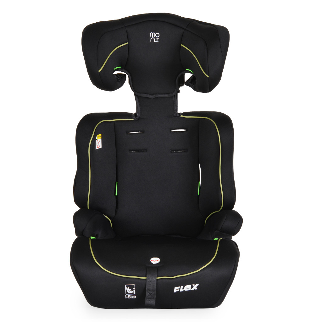 Moni FLEX autós ülés 76-150cm FEKETE/ZÖLD díszcsík
