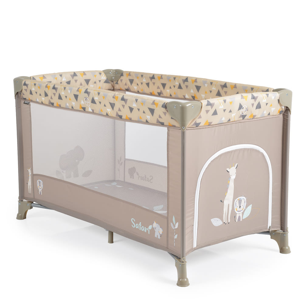 Cangaroo  - SAFARI utazóágy 1 szintes, zippes kibújóval, állatmintás BÉZS