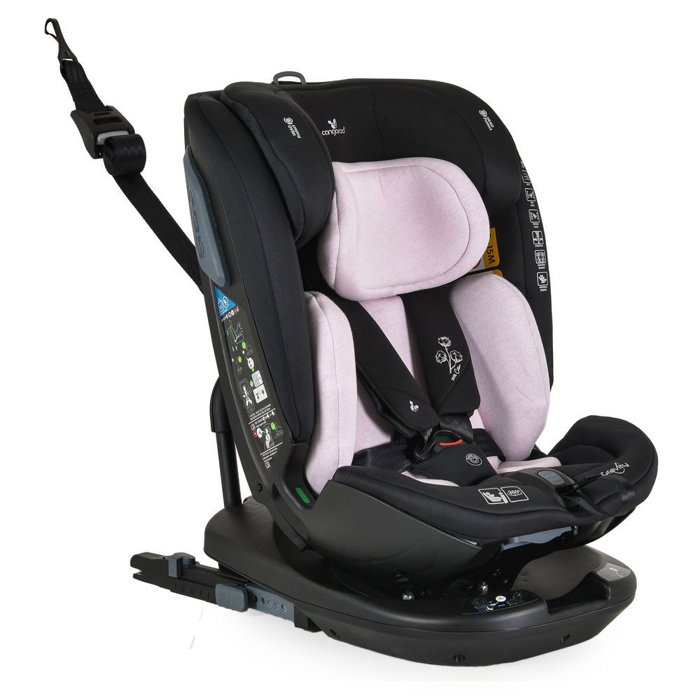 Cangaroo GRAVITY I-size autós ülés 40-150cm, SPS, forgatható talp, pamut huzat PINK – babatermék